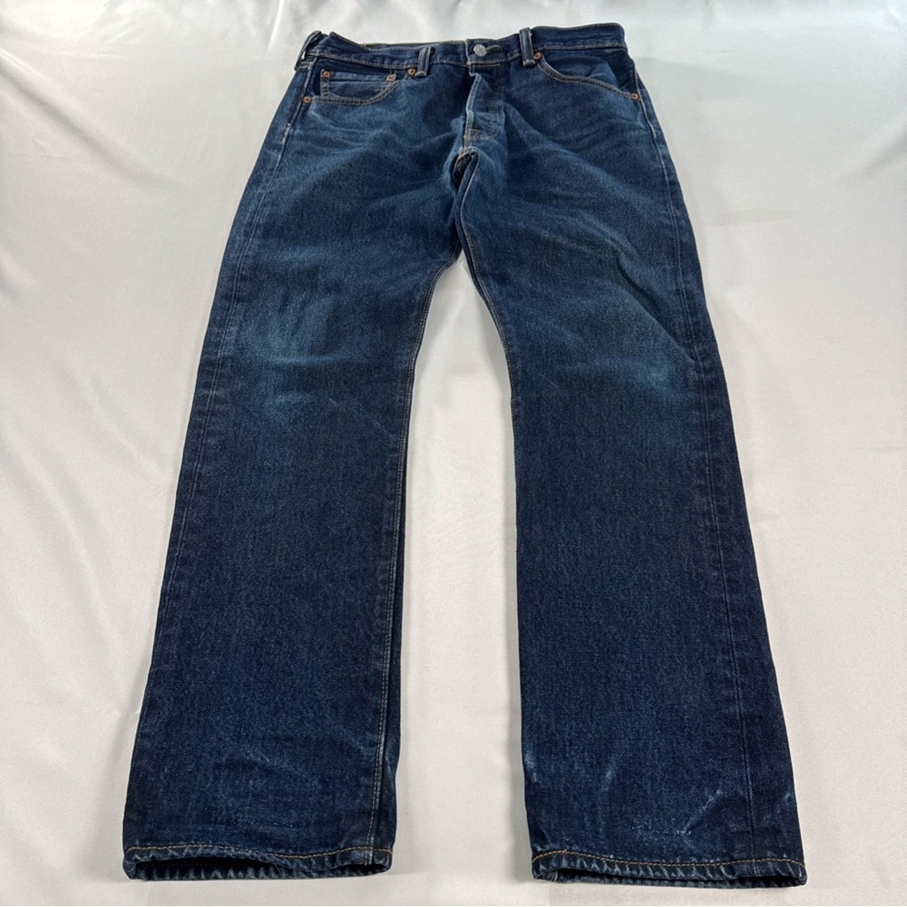 VTG 2006‎ Levi's 501 Jeans Fits Mens 34x30 Dark Blue Aged Denim Distressed EUC